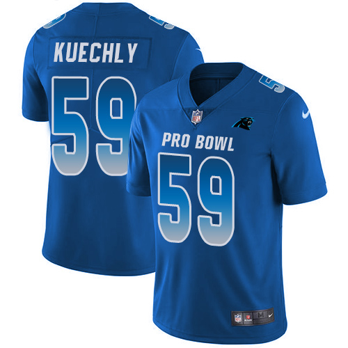 Nike Panthers #59 Luke Kuechly Royal Men's Stitched NFL Limited NFC 2018 Pro Bowl Jersey